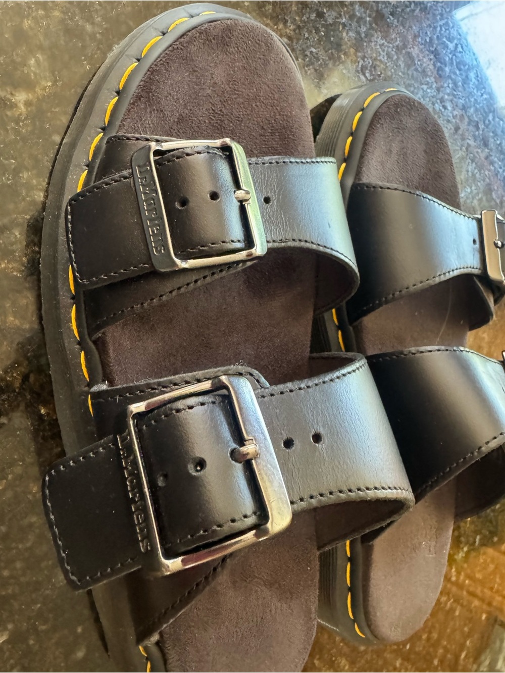 Dr. Martens Black Dual-Buckle Slide Sandals - Brand New Size 39- 8 Women’s - Picture 2 of 5